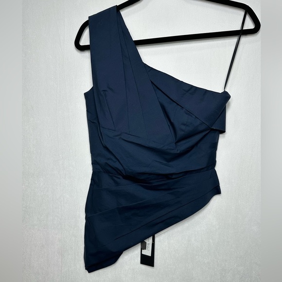 Petersyn one shoulder Nicole top Navy with zipper NWT - S - Picture 3 of 6